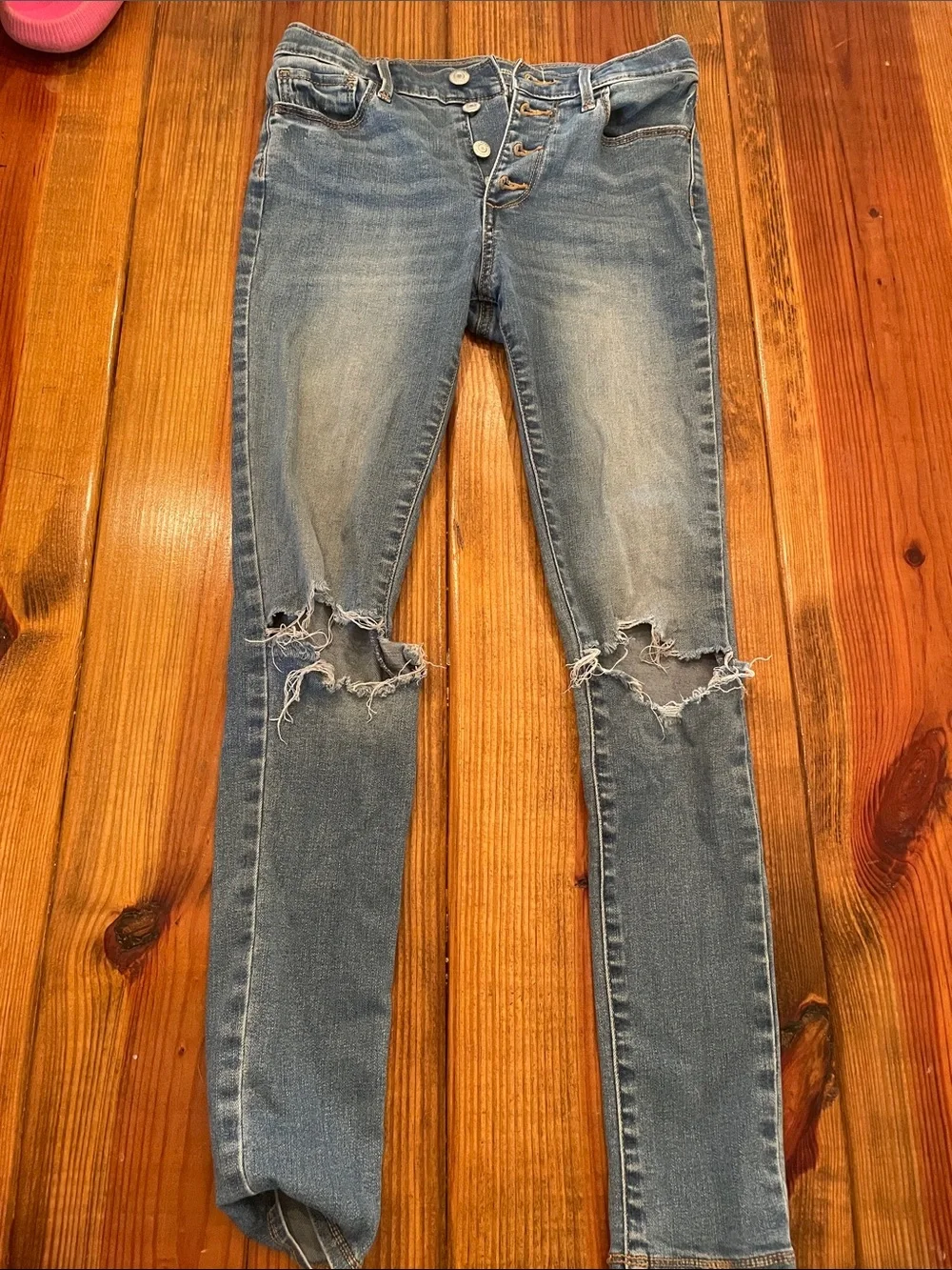 Old Navy Blue High-Rise Rockstar Super Skinny Jeggings